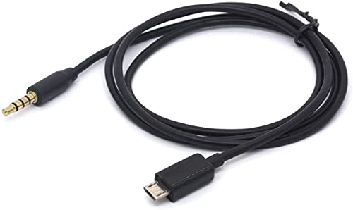 Аудиовыходный кабел PIIHUSW от Micro USB, 3.5 мм Позлатен 4-щифта с щепсел с 3.5 мм от щепсела Micro B до штекеру Авто Aux Аудио