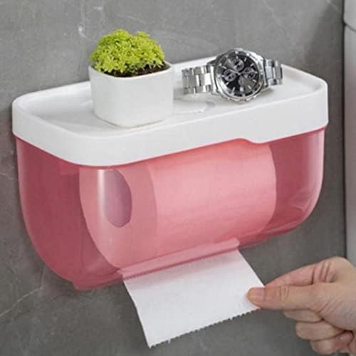 RENSLAT Баня Държач За Кърпи За Тоалетна Хартия Монтиране на стена Пластмасова Тоалетна Държач За Тоалетна Хартия с Рафтове