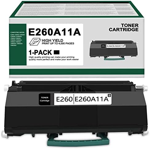 E260A11A E260A21A Касета с черен тонер висок добив - Съвместим с HIYO Касета с тонер E260, 1 опаковка, Замяна за принтер