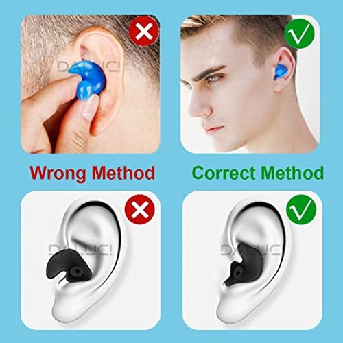 Тапи за уши за плуване Daluci Отлични Водоустойчиви Сверхкомфортные тапи за уши за защита на ушите плувец Комплект от 2 (син)