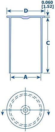 Дълги фланцевые капачки за директно дърворезба - Фланцов капачка (За директен дърворезба 1-1/8) Дължина 3,100 (78,7 мм) Червен LDPE MOCAP