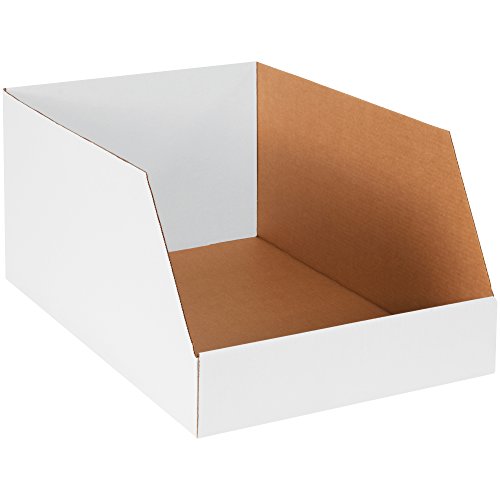 Съдържание на пакета Jumbo Кутии за боклук с отворен покрив, 16 x 24 x 12, Бяла (опаковка по 25 парчета)