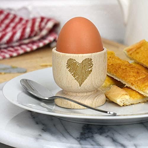 Дървена чаша за яйца Azeeda Грубо сърцето (EC00022556)