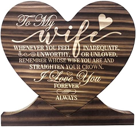 Подарък от мъжа, на Жена Ми Дървена Табела, Подарък Дървена Табелка във формата на Сърце, Дървена Табелка във формата на Сърце, Илюстрация