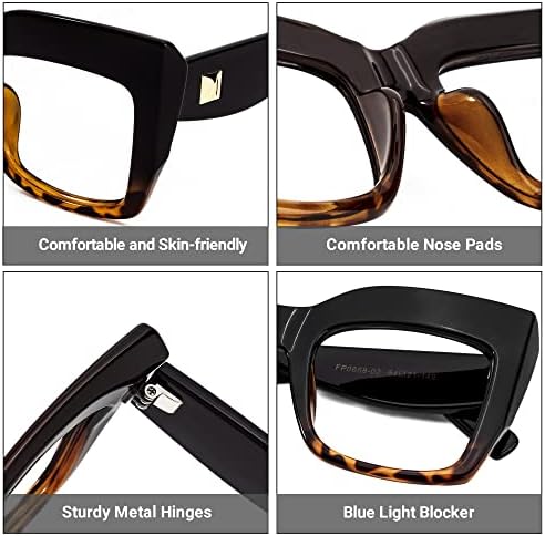 Дамски Дебели квадратни очила за четене Zeelool Readers Стандартно с антирефлексно покритие Alberta FP0668