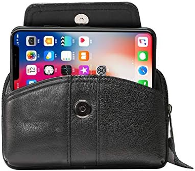 Чанта-кобур за Носене, Чанта, изработена от естествена кожа, Кожена Чанта Премиум-клас на колан, Съвместима с iPhone 11 Pro Max
