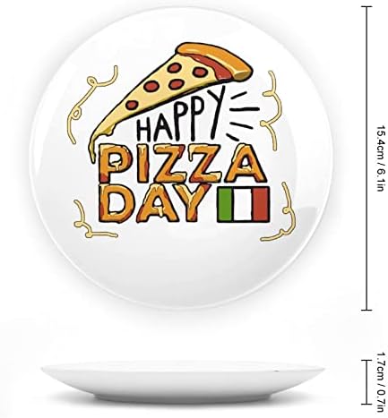Честит Ден на Пица Подвесная Керамична Декоративна Чиния с Поставка за дисплея на Индивидуални Сватбени Подаръци за Годишнината, за Двойката Майка Му на Мъжа Си