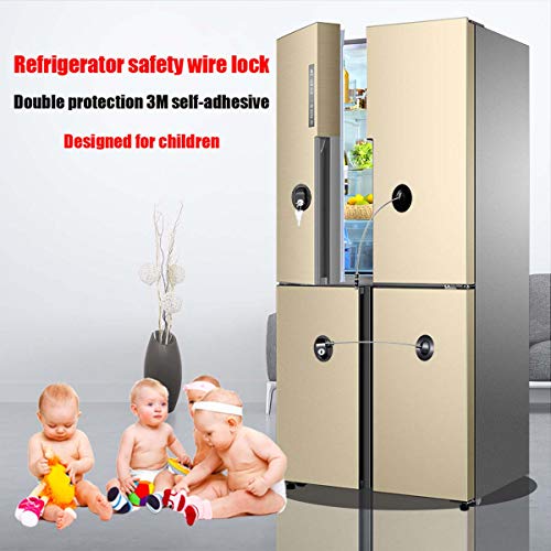 4 Комплекта Брави за хладилници с 8 на ключове, Заключване за хладилник със защита от деца, Разход на заключване за хладилник,