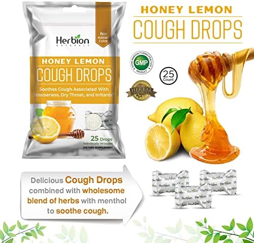 Herbion Naturals Капки за кашлица с вкус на мед и лимон Хранителна добавка за възрастни и деца над 6 години, 25 капки