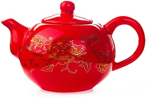 UXZDX 150 мл Червено/черно Керамичен Чайник Китайски чайник ръчно изработени Чайник Обикновен Керамичен чайник (Цвят: E, размер: 1