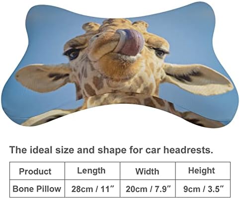 Главата на Жирафа със Смешен Език на Автомобилната въздушна Възглавница За Шията от 2 Възглавници под Формата на Костите