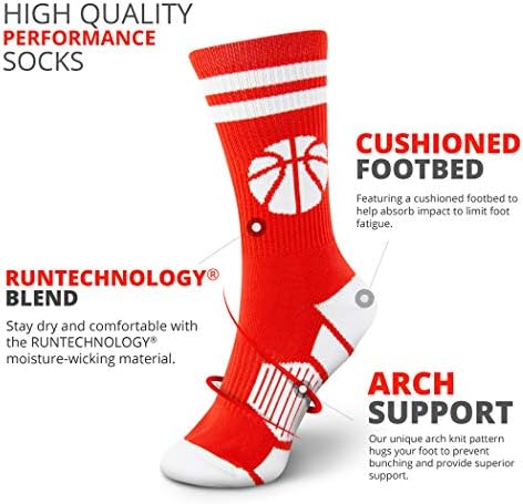 Плетени чорапи до средата на прасците за баскетбол ChalkTalkSPORTS | Класически Баскетболни | в Различни цветове и размери