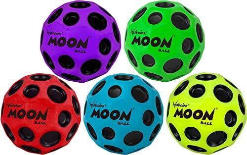 Waboba Moon Топка 5 Pack - Отскача от този Свят - Оригиналния патентован дизайн - Кратери Издават хлопающие звуци - Лесно