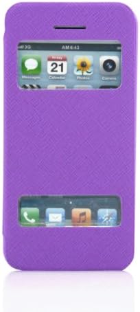 Gearonic GEARONIC За Apple iPhone 5C, Лилав калъф от изкуствена кожа с панти капак, Задната част на кутията Smart Cover - Чанта за носене