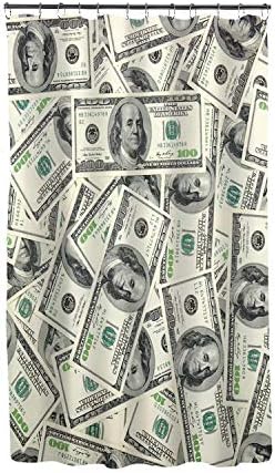 Завеса За душ KYKU Пари, Забавен Интериор на Баня в стила на 100-Доларовата Банкнота на САЩ, Водонепропусклива Завеса За