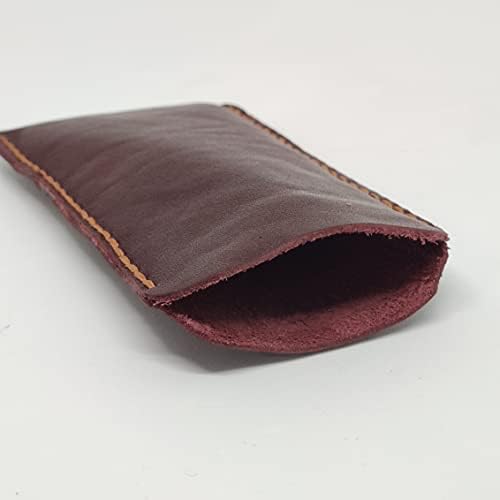 Чанта-кобур от естествена кожа за Motorola One Fusion +, Калъф за вашия телефон ръчна изработка от естествена кожа, Изработен по поръчка Кожен Калъф-чанта за носене, Вертикал