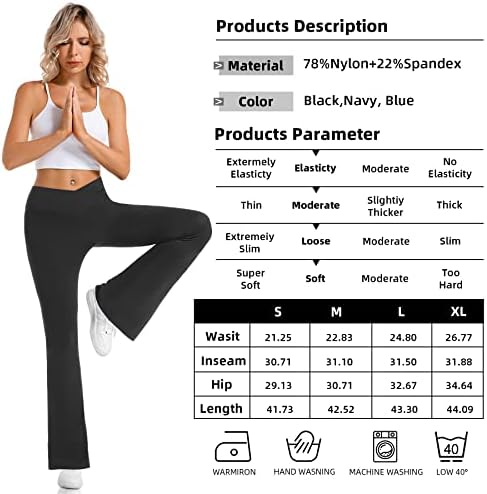SUNYAA 2 Опаковки Расклешенных Леггинсов за жени с Висока Талия, Обувки За Тренировки, Разкроена Панталони за Джаз