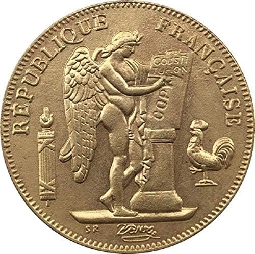Монета на Повикване 24-Каратная Позлатен 1887 Франция 50 франка Копие Монети Копие Подарък за Него Колекция от монети