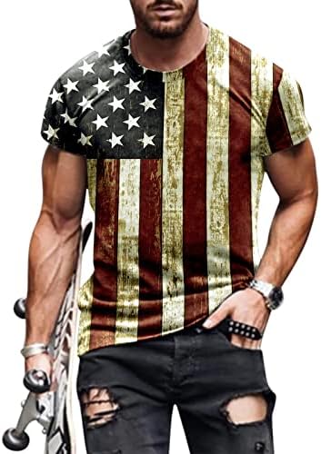 BEUU Мъжки Солдатские Тениски с къс Ръкав, Патриотичен Ретро Американски Флаг, плътно Прилепнали Тениски, Ежедневни Летни Тениски