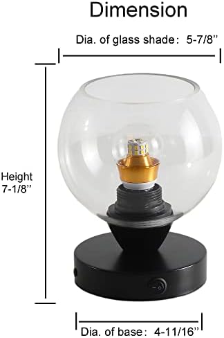 Декоративна Led Подвесная лампа за хранене Maichis 12V RV (Крушка е включена в комплекта), Куполна лампа на 12 Волта с ключ за включване и изключване, Прозрачна Сферична стък