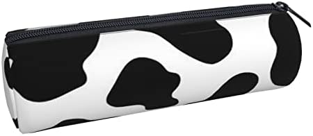 Крава Петно Печат Малък Молив Случай Цилиндър Преносим Молив Bag Козметична Чанта За Съхранение На Тийнейджъри, Възрастни