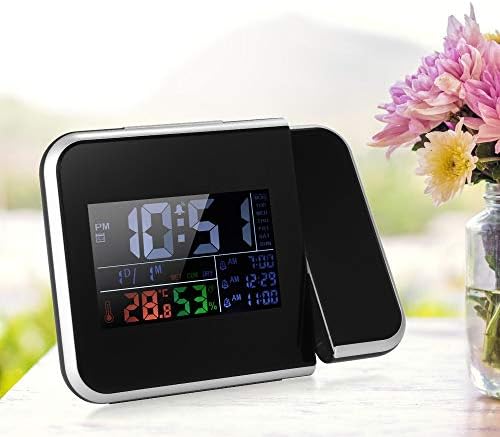 Цифров цветен термометър-влагомер WALNUTA, вътрешен часовник, LCD дисплей, часовник, термометър-влагомер