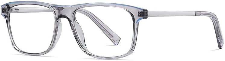 RESVIO Дамски Очила за четене Ръчно изработени Модни Правоъгълни, Квадратни Ридеры Прозрачно Сив Цвят