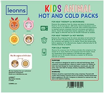 Детски пакети с лед Boo Boo с ультрамягкими забавни ръкав - Топла и студена терапия - Детски Аналгетичен Студен компрес при травми (Еднорог)