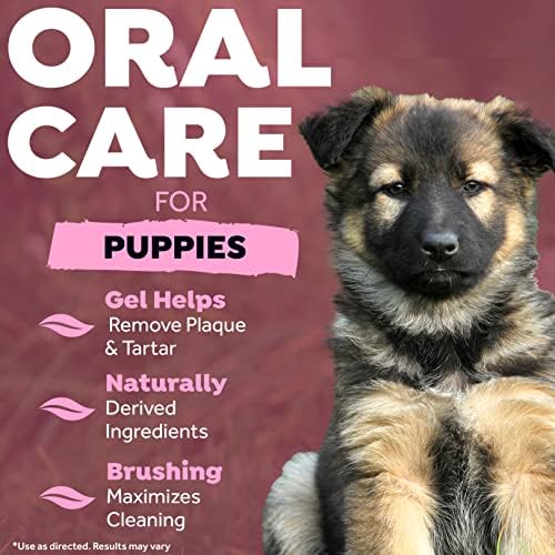 Комплект за грижа за устната кухина TropiClean Fresh Breath за кученца - Пълен набор от четка за зъби и гел за паста за зъби - Помага