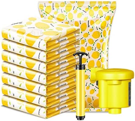 MMLLZEL Сгъстено Вакуумни торби за съхранение, е Много Голяма Компресия пакети, Одеяла, Чанти и калъфи за дрехи, Вакуумни торби за съхранение (Цвят: жълто Размер: 70 * 50 см