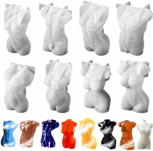 8 БР. Форма за човешкото Тяло От Смола 3D Секси Мъжки и Дамски Модели на Бижута Силиконова Форма на Сапун DIY Свещ Занаят Форма За Торта Декорация на Дома