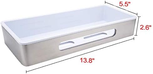 Нова ABS-пластмаса Lon0167 от неръждаема стомана 304, надеждна ефективност, Преносимо 13,8-инчов Монтиране на стена, Правоъгълен кошница за душ в банята, бяла (id: bb3 9e 0f 4f7)