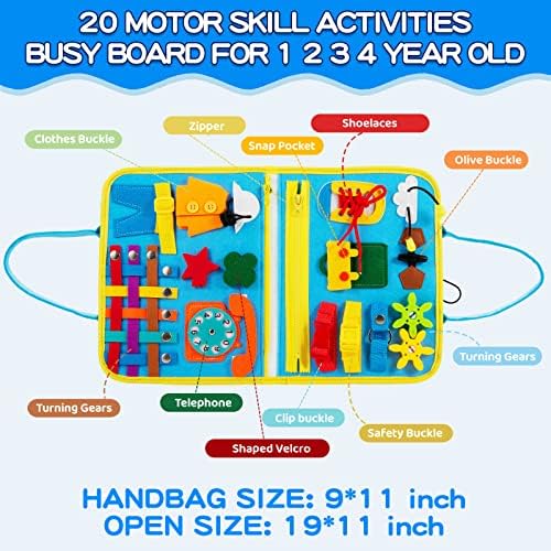 Дъска за практикуване на MORNOR за деца на 1, 2, 3, 4 години, Сензорна дъска за образователни играчки, Играчки за пътуване