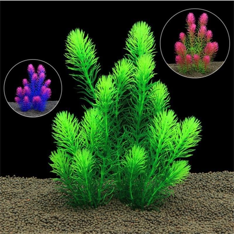 n/a Подводни изкуствени пластмасови аксесоари за водни растения аквариумный аквариум със зелени хризантеми озеленяване на тревата (Цвят: C размер: 26 см)