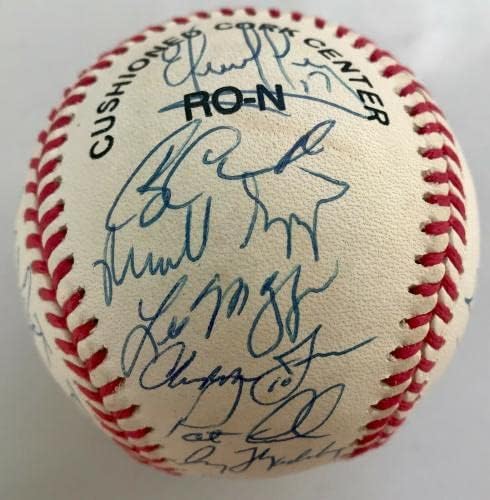 1998 екипът на АТЛАНТА БРЭЙВЗ подписа договор с ONL baseball-25 ПОДПИСИ-МАДОКС, GLAVINE, СМОЛЦ - Бейзболни топки с автографи