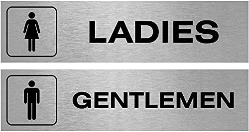 Тоалетна табела Desirou 2 от матирана неръждаема стомана марка 304 Премиум-клас Ladies Gentleman Symbol в опаковка Twin Pack