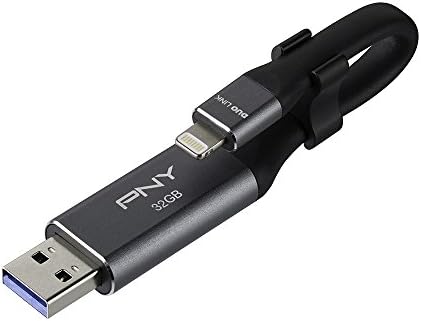 Флаш памет PNY 32GB DUO ЛИНК iOS OTG USB 3.0 за iPhone, iPad и компютри - Външно мобилно съхранение на снимки, видео и много други