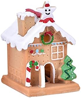 Коледа Снежна Къща Микро Направи Си Сам Коледна Моделиране С Осветен Дом Миниатюрни Занаяти, Изработени От Смола Настолни Малки Бижута Коледна