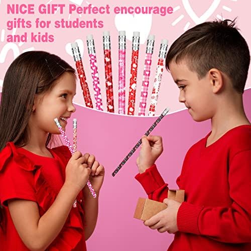 Моливи за Свети Валентин за деца, Дървени Моливи, пастели, Моливи във формата на Сърца, Подаръци за партита за деца, Молив