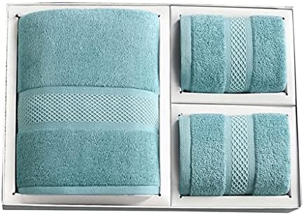QJPAXL Кърпи в кутия за подарък, Кърпи за баня, Комплект за битови хавлиени кърпи от три части с всасыванием памук (Цвят: B 3 бр., размер: 75x40 см + 140x80 cm)