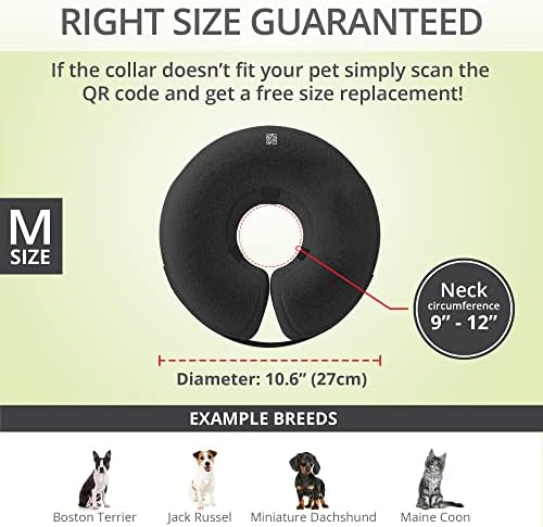 Надуваем защитен нашийник за кучета - Среден | Мек Нашийник за възстановяване на домашни любимци за средни кучета - Удобен и не блокира зрение