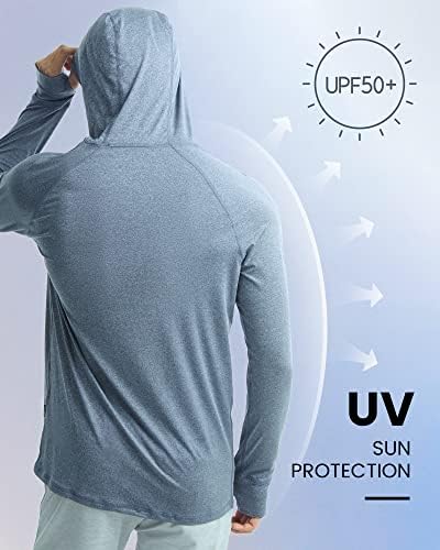 maamgic Слънчеви Риза с качулка за Мъже UPF 50 + С Дълъг Ръкав SPF Риболовна Hoody Мъжки Улични UV-Риза с Качулка
