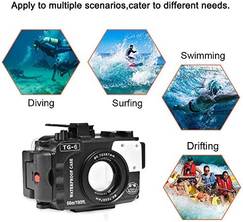 Камера XIXIAN Водоустойчив Корпус Калъф за Гмуркане Защитната Обвивка Подводен 60 м/195 метра Замяна за Фотоапарат Olympus TG-6