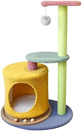 FEGOCLT Cats Nest Въртяща се Маса, Многофункционални Развлекателни Котки стена за катерене, Four Seasons Сезал Дървени Играчки За