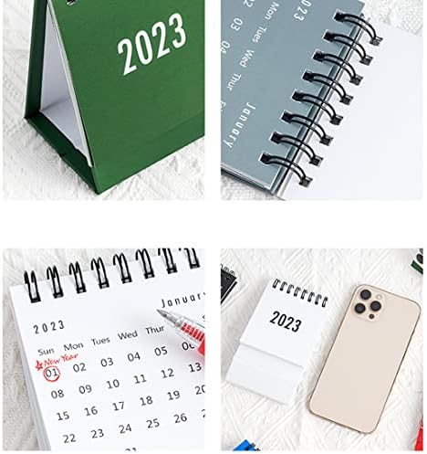 Serlife Мини Настолен Календар 2023 Годишен Месечен Portable Notepad Стенни Календари Бележник на макарата (Червен)