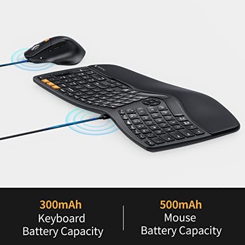 Ергономична Безжична Клавиатура-мишка, Комбинирана клавиатура и мишка ProtoArc EKM01 Ergo Bluetooth, Самостоятелна дизайн,