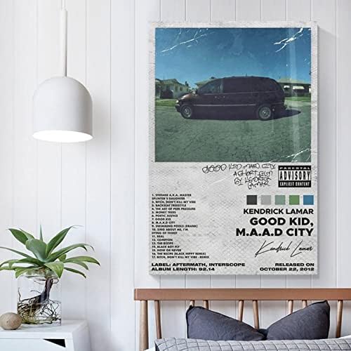 Плакати Кендрика Svetli Good Kid M. A. A. D. City 90s Музикален Плакат с капак Платно Стенно Изкуство Платно Плакат Стенни Декоративни
