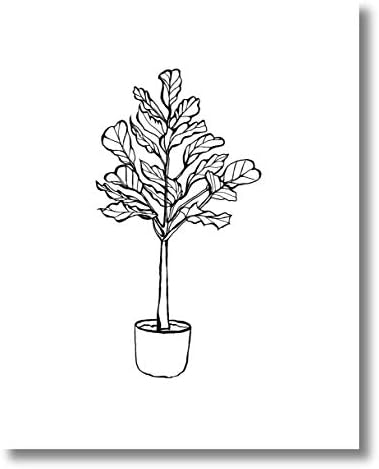 Черно-бели ботанически щампи | Тропически растения и листа от Ink Inc. | Линейни рисунки по стените | Минималистична Черно-бял Декор за дома | Комплект от 6 теми 8x10, без ра