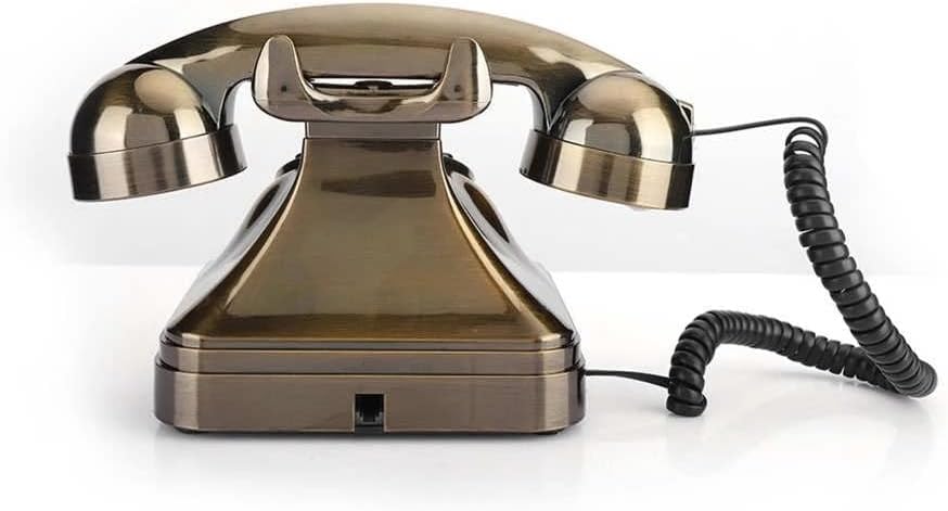 ZLXDP Ретро Антикварен Телефон Ретро Бронзов Телефон с Фиксиран набор от Класически Кабелна Стационарен Телефон за Дома Офиса