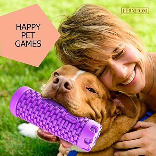 Играчки за кучета за агресивни жевателей Намалява плаката и зъбния камък—Строги Писклив играчки от естествен каучук—Играчки за